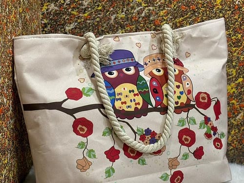 owl and evil eye hand bag