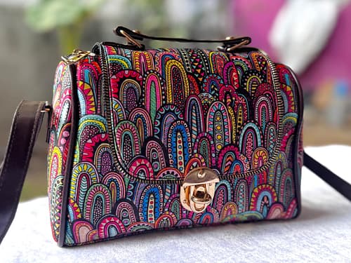 Multicolor Printed Sling Bag For Women